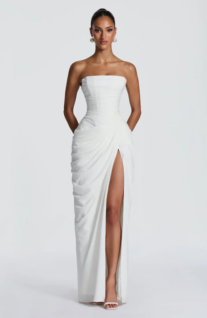 MAXI DRESS ELEGANTE DONNA ABITO DA SERA FLUIDO